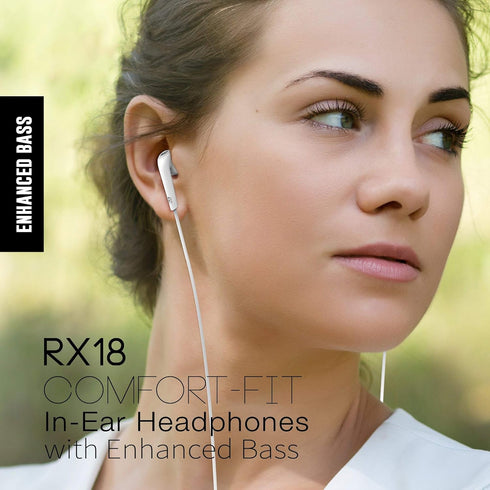 MEE audio RX18 Comfort-Fit in-Ear Headphones with Enhanced Bass (White)...