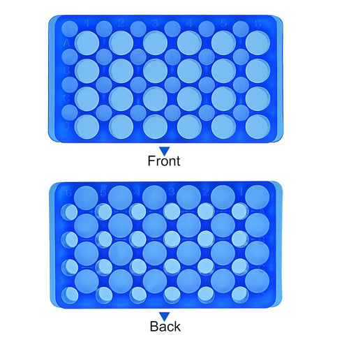 MECCANIXITY Centrifuge Tube Rack 11mm/7.5mm Hole 24-Well Double Panel Polypropylene for 0.5ml/1.5ml/2ml Tube Pack of 2...