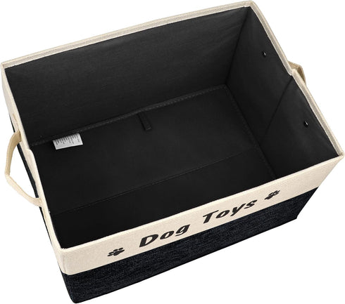 PET ARTIST Foldable Dog Toy Bin for Dog Toys Accessories - Collapsible Dog Toy Basket Storage Box for Medium Pet Toys, Dog Coat...