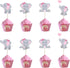 Finduat 48 Pieces Pink Elephant Cupcake Toppers for Girl Baby Shower Decorations Supplies, Baby Girl Birthday Party Supplies(Double Sided)...