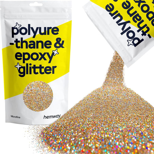 Hemway Polyurethane & Epoxy Resin Glitter 100g / 3.5oz Metallic Crystal Flake Additive for Flooring Jewelry Tumblers Glass Pigment - Microfine (1/...