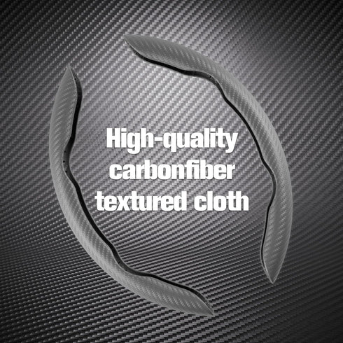 Amiss Car Carbon Fiber Anti-Skid Steering Wheel Cover, Segmented Protector, Butterfly Universal 99% Cover Interior Accessories (Grey)...