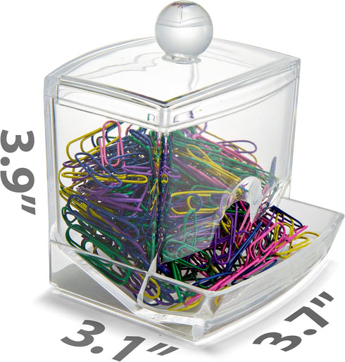 Officemate Self-Dispensing Paper Clip Holder w/250 Assorted Color Paper Clips, Clear (93697)...
