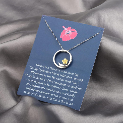 Hibiscus Flower Pendant Necklace Hawaiia Means Family Jewelry Hibiscus Charm Gift for Family And Friends...