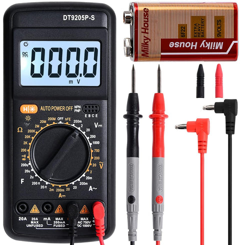 Digital Multimeter Tester, Multimeter Tester Pocket Voltmeter, Multi Tester Digital, Electric Tester with Backlight LCD Data Hold, Voltage Tester ...