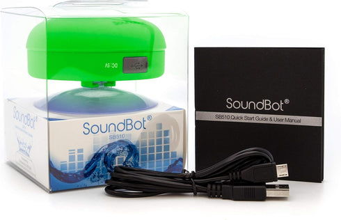 Soundbot SB510 HD Water Resistant Bluetooth Shower Speaker, Handsfree Portable Speakerphone with Built-in Mic, 6hrs of Playtime, Control Buttons a...
