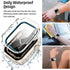 Goton 2 in 1 Waterproof Case for Apple Watch Series 9 8 7 Screen Protector 41mm, 360 Protective Glass Face Cover Hard PC Bumper + Back Frame for i...