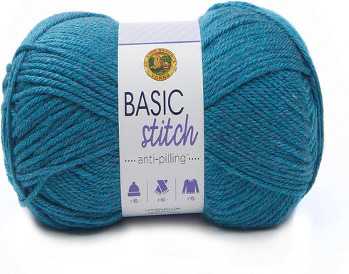 Lion Brand Yarn Basic Stitch Anti-Pilling Knitting Yarn, Yarn for Crocheting, 1-Pack, Turquoise Heather......
