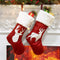 SupMLC Christmas Stockings, 2 Pcs 18 inches Christmas Stockings, Burlap with Large Plush Cuff Stockings, for Family Holiday Xmas Party Decorations...