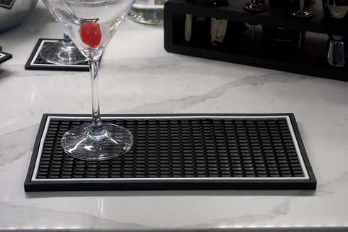 Highball & Chaser Bar Mat 12in x 6in. 1cm Thick Durable and Stylish Bar Mat for Spills, Service Mat for Coffee, Bars, Restaurants CounterTop Dish ...