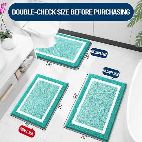 OLANLY Bathroom Rugs 24x16, Extra Soft and Absorbent Microfiber Bath Mat, Non-Slip, Machine Washable, Quick Dry Shaggy Bath Carpet, Suitable for B...