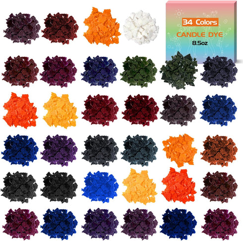 YRYM HT Candle Color Dye for Soy Wax, Safe and Natural- 34 Popular Colors for Candle Making - 8.5oz...