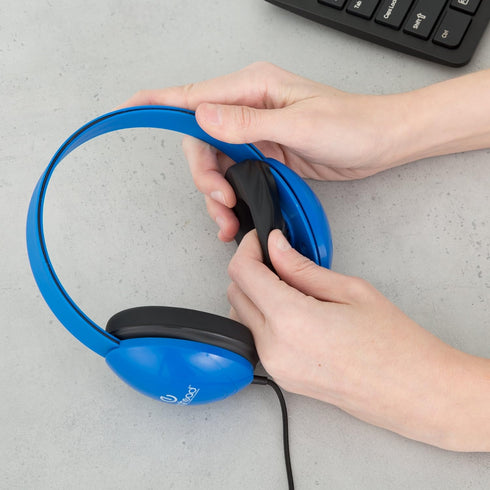 Egghead Heavy Duty Kids’ Headphone w/Tangle-Free Cord, Blue...