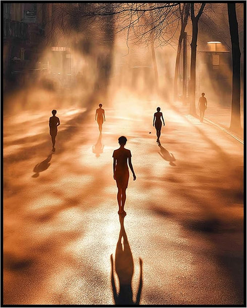 Posterizer 1 pcs-street football / soccer-kids getting ready to play- abstract art 1-Sports & Hobby Art Gifts for sports fans Decor for Home & Off...
