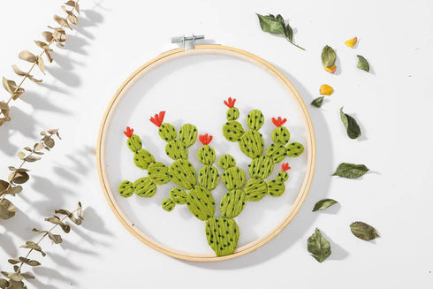 mozhijing 3 Pack Plants Embroidery Kit for Adults,Hand Transparent Embroidery with Plant Patterns and Instructions DIY Kits for Adults with Embroi...