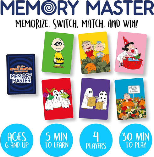 AQUARIUS - Peanuts Charlie Brown Great Pumpkin Memory Master Card Game...