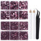 LPBeads 6400 Pieces Hotfix Rhinestones Lt Amethyst Flat Back 5 Mixed Sizes Crystal Round Glass Gems with Tweezers and Picking Rhinestones Pen...