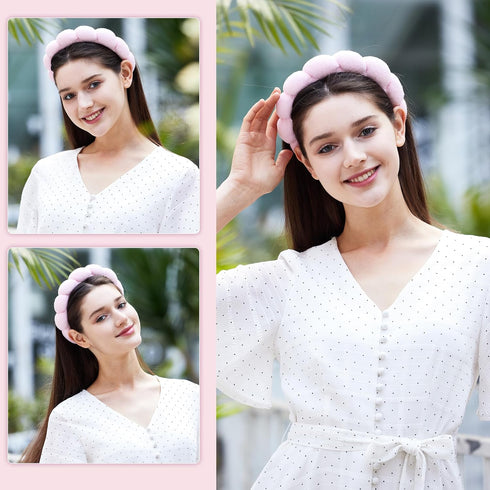 Headbands for Women - Spa Headband and Wristband Set - Headband for Washing Face,Facial Mask,Makeup and Skin Care,Gifts for Women and Teen Girl Gi...