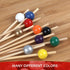 BambooMN Decorative Ball End Cocktail Fruit Sandwich Picks Skewers for Catered Events, Holiday's, Restaurants or Buffets Party Supplies - 4.7" Bla...
