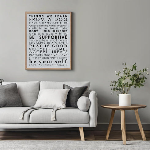 Posterizer 1 pcs-Things we learn from a dog-Art for Animal Lovers-Motivational & Inspirational Art-Decor for Home & Office- UNFRAMED Wall Art...