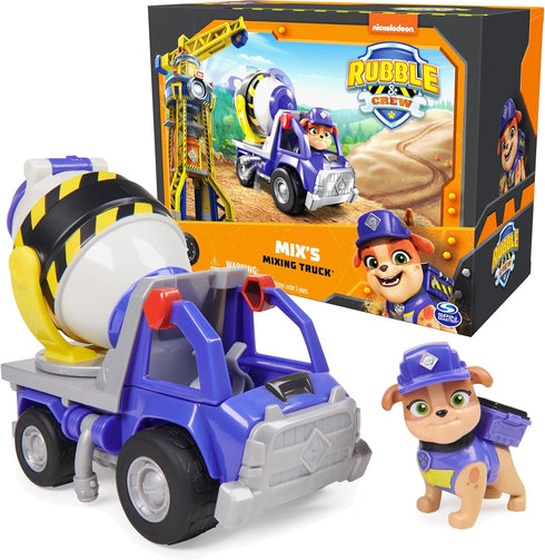 Mix’s Cement Mixer Toy Truck with Action Figure and Movable Construction Toys, Kids Toys for Ages 3 and Up...