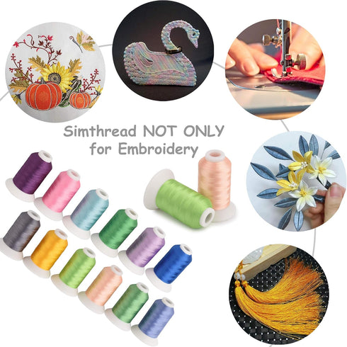 Simthread 4 White 2 Black 60WT Sewing Bobbin Fill Machine Embroidery Thread - 1500 Meters Spool Each…...