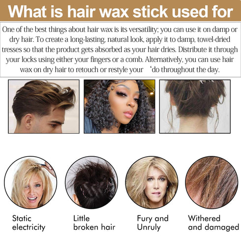 BestLand Hair Wax Stick, Flyaways Hair Stick Non-greasy Styling Wax Stick for Hair Edge Control Hair Finishing Slick Wax Stick Flyaways Edge Frizz...