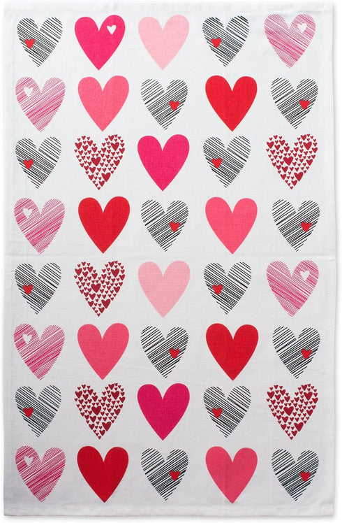 DII Valentine's Day Collection Kitchen, Dishtowel Set, 18x28, Hearts Collage, 2 Piece...