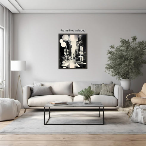 Posterizer 1 pcs-black and white bokeh vibes surreal collage-Landscape & Nature Art-Abstract & Modern Art-Gift for Art Lovers- UNFRAMED Wall Art...