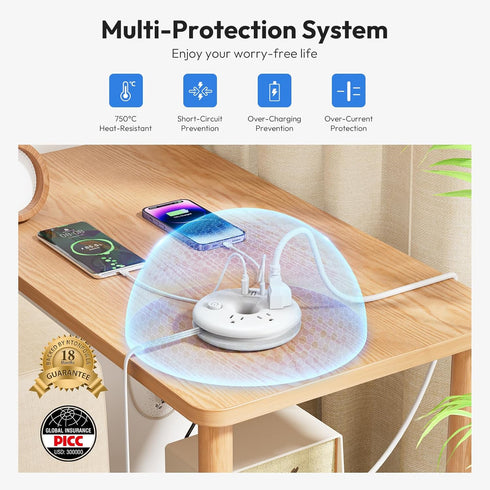 Travel Power Strip with USB Ports, NTONPOWER Cruise Approved Power Strip with 3 Outlet 3 USB(1 USB C), 5 ft Extension Cord, Compact for Indoor Hom...