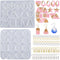 Attuslla 2 PCS Resin Earring Molds Pendant Resin Molds Silicone Jewelry Silicone Resin Molds Making Kits with Ear Hooks, Jump Rings for DIY Earrin...
