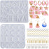 Attuslla 2 PCS Resin Earring Molds Pendant Resin Molds Silicone Jewelry Silicone Resin Molds Making Kits with Ear Hooks, Jump Rings for DIY Earrin...