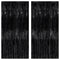KatchOn XtraLarge Black Streamers - 3.2x8 Feet, Pack of 2 | Fringe Backdrop for Black Party Decorations | Tinsel Backdrop for Birthday, Bacheloret...