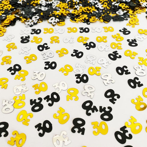 30 Confetti Birthday Party Confetti Number 30 Sequins 30th Anniversary Party Glitter Metallic Foil Table Scatter for Party Table Decoration Suppli...