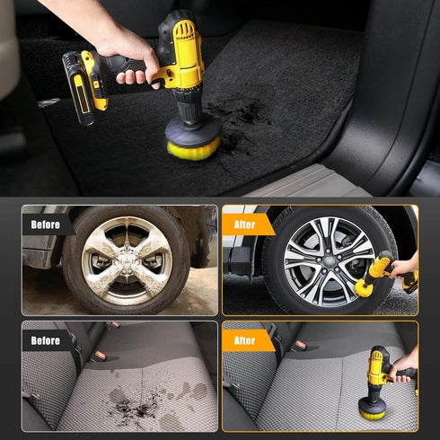 botzi 5 Pack Drill Brush Attachments Set, Power Scrubber Brush Cleaning Kit, All Purpose Drill Brush with Extend Attachment for Bathroom Surfaces,...