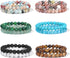 WAINIS 12Pcs 8mm Semi-Precious Gemstones Beaded Bracelets for Men Women Crystal Stretch Handmade stackable Stone Bracelet Unisex...