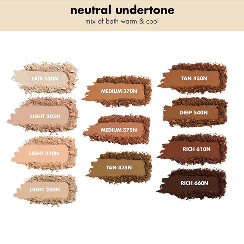 e.l.f. Camo Powder Foundation, Lightweight, Primer-Infused Buildable & Long-Lasting Medium-to-Full Coverage Foundation, Light 210 N...