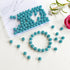 100PCS Rhinestones Beads 10mm Aquamarine Pave Disco Ball Clay Beads Polymer Clay Rhinestone Beads Crystal Diamond Beads for Bracelet Necklace Earr...