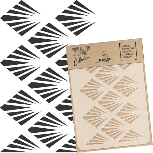 NAKLEO DIY Reusable Plastic Stencil - Art Deco Palm - Art Craft Wall Painting Pattern Template Scrapbooking Decoupage - Fabric Furniture Wood (15x...