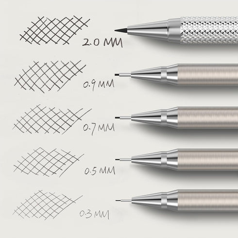 Mr. Pen- Metal Mechanical Pencil Set in Leather Case, 5 Sizes, 0.3, 0.5, 0.7, 0.9, 2mm, mechanical pencils, Sketching Pencils, Drafting Pencil, Me...
