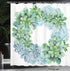 Ambesonne Succulent Shower Curtain, Watercolor Succulent Wreath Circular Design Bridal Wedding Theme, Cloth Fabric Bathroom Decor Set with Hooks, ...