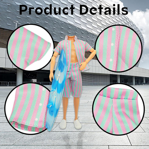 19 PCS Clothes for Doll Winter Cloth Including 1 Winter Coat 4 Casual Outfits ( 4 Tops and 4 Pants ) 1 Sport Set 6 Pair Shoes 1 Glasses 1 Surfboar...