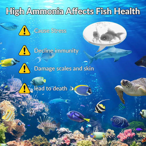 Ammonia Test Kit for Aquarium Freshwater: 100 Counts Aquarium Ammonia Test Strips for Fish Tank Ammonia Tester for Aquarium Pond - Testing for Amm...