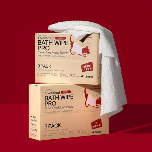 Himmy Large Pet Wipes for Dogs and Cats - 12" x 18" Bath Wipes for Cleaning, Deodorizing, Conditioning, Anti-Itch Grooming, Wet Dog Wipes for Paws...