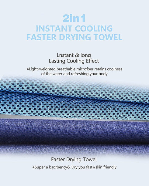 Cooling Towel 4Packs, Ice Towel, Microfiber Towel, Soft Breathable Chilly Towel Stay Cool for Yoga, Sport, Gym, Workout, Camping, Fitness, Running...