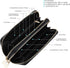 B BRENTANO Vegan Leather Double Zipper Pocket Wallet with Grip Hand Strap (Chevron Embroidered Black)...
