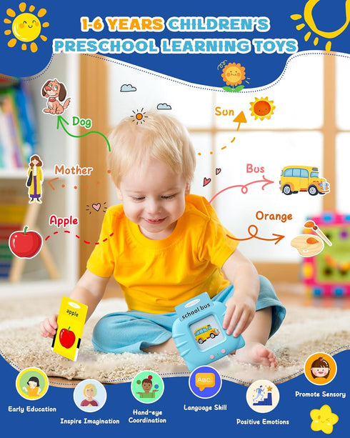 bravokids Toddler Toys Talking Flash Cards for 1 2 3 4 5 6 Year Old Boys and Girls, Autism Sensory Toys for Autistic Children, 224 Sight Words Spe...