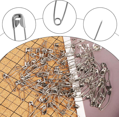 100pcs Curved Safety Pins, 1.5in Quilting Basting Pins Bent Safety Pins Sewing Safety Pins Accessories for Crafting Quilting Knitting Sewing(Silve...