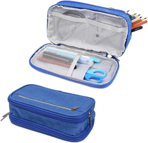 Pencil Case Large Capacity Pen Bag Big Stationery Storage Kit for Office Travel Cosmetic Pouch Arts and Crafts Supplies Organizer Multiple Compart...
