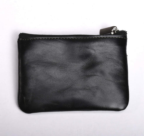 Genuine Leather Coin Purses Mens Women Leather Zipper Coin Purse Pouch Slim Change Credit Card Holder Slim Wallet Key Holder Change Pouch Small Wa...